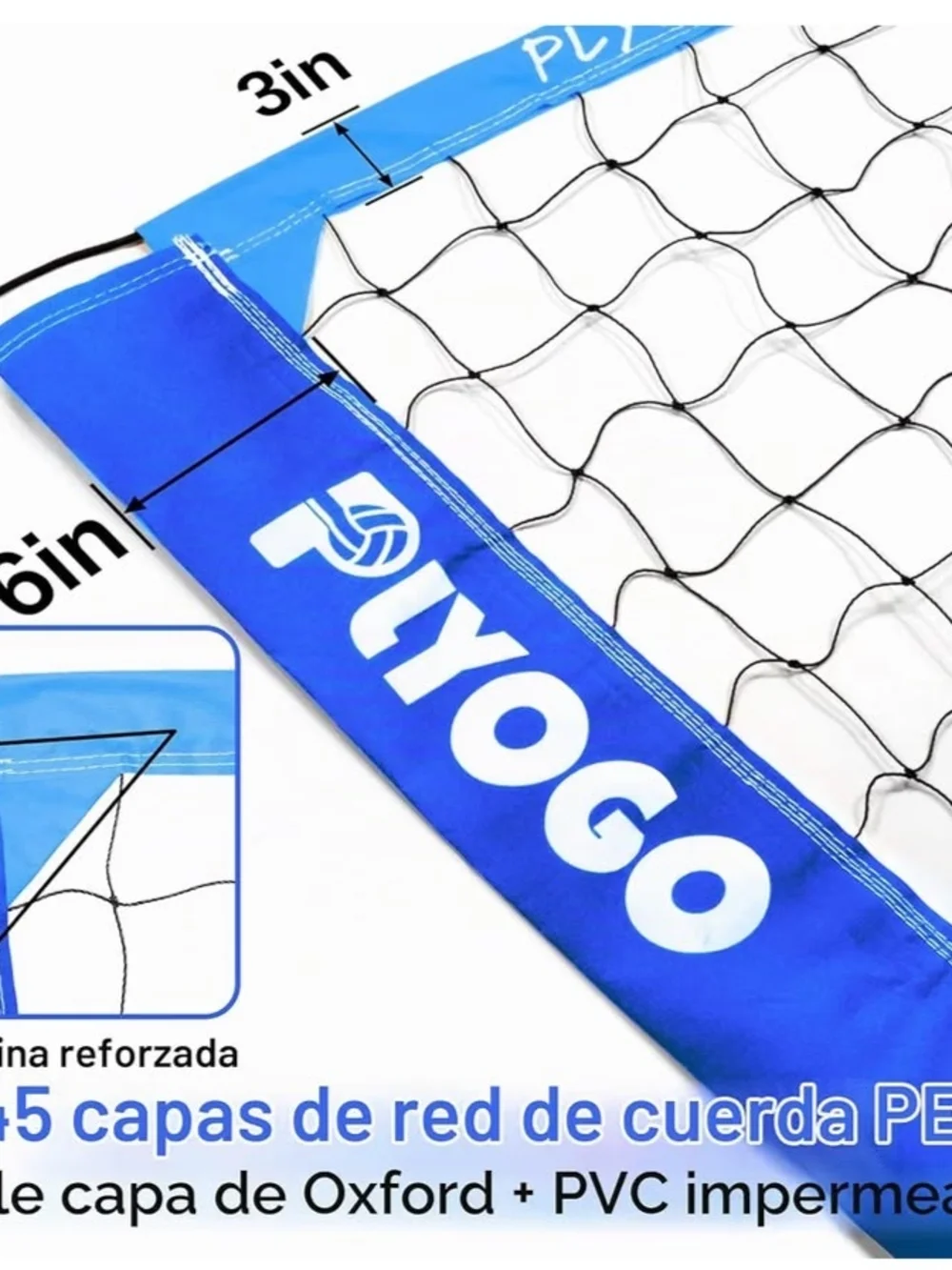 Blue Portable Volleyball Net Set with Carry Bag and Ball